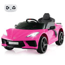 12V Electric Kids Ride On Car Licensed Chevrolet Corvette C8 with Remote Control Ages 3+ Years Old-Pink