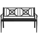 Patio Garden Bench with Powder Coated Steel Frame