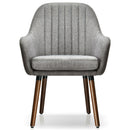 Set of 2 Fabric Upholstered Accent Chairs with Wooden Legs