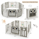 14-Panel Baby Playpen Kids Activity Center Foldable Play Yard with Lock Door