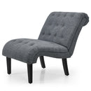 Cotton Linen Fabric Armless Accent Chair with Adjustable Foot Pads