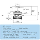 52 Inch Ceiling Fan with Light Reversible Blade and Adjustable Speed