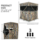 3 Person Portable Surround View Tent with Slide Mesh Window