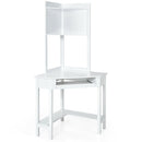 Corner Computer Desk with Hutch and Storage Shelves