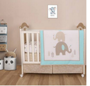 Cuddles & Cribs Soft Cotton 4 Piece Baby Crib Bedding Set Reversible Comforter