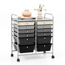 12 Storage Drawer Organizer Bins Rolling Cart