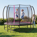 12 FT Outdoor Trampoline with Safety Enclosure Net - Pink
