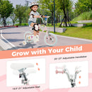 Kids Bike 12-18 Inch with Training Wheels - Pink Stars & Moon