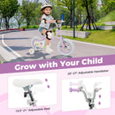Kids Bike 12-18 Inch with Training Wheels - Purple