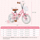 14 Inch Kids Bike with Training Wheels and Basket for Boys Girls 3-5 Years Old-14 inches