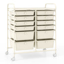 12 Storage Drawer Organizer Bins Rolling Cart