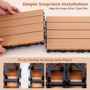 12 x 12 Inch 18 Piece All Weather Interlocking Deck Tiles for Splicing Area