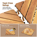 Acacia Wood Interlocking Deck Tiles 12x12 Inch - 24 Pack