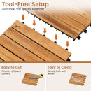 Acacia Wood Interlocking Deck Tiles 12x12 Inch - 27 Pack