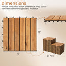 Acacia Wood Interlocking Deck Tiles 12x12 Inch - 27 Pack