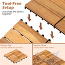 Acacia Wood Interlocking Deck Tiles 12x12 Inch - 27 Pack