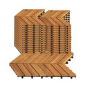 Acacia Wood Interlocking Deck Tiles 12x12 Inch - 30 Pack
