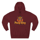 Pump-King Halloween Hoodie, Cozy Fleece Sweatshirt for Fall, Funny Pumpkin Apparel, Autumn Style, Perfect for Halloween Celebrations