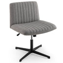 Office Furniture Set: 48 Inches x 36 Inches Mobile Whiteboard+Criss Cross Legged Chair+Linen Upholstered Executive Chair