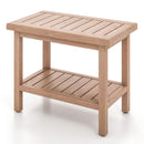 2-Piece Laundry Room Furniture Set: Teak Utility Bench + Bamboo Ladder Shelf