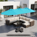 13 FT Double-Sided Patio Umbrella with 36 LED Lights