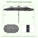 13 FT Double-Sided Patio Umbrella with 36 LED Lights