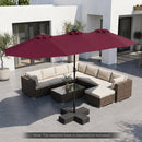 13 FT Double-Sided Patio Umbrella with 36 LED Lights