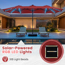 13 FT Double-Sided Patio Umbrella with 108 LED Lights & Base