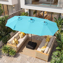 13 FT Double-Sided Patio Umbrella with 108 LED Lights & Base