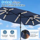 13 FT Double-Sided Patio Umbrella with 108 LED Lights & Base