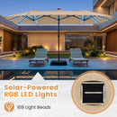 13 FT Double-Sided Patio Umbrella with 108 LED Lights & Base