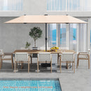 13 FT Double-Sided Patio Umbrella with Solar LED Lights