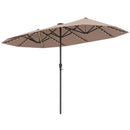13 FT Double-Sided Patio Umbrella with Solar LED Lights