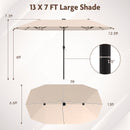13 FT Double-Sided Patio Umbrella with Solar LED Lights