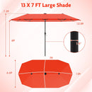 13 FT Double-Sided Patio Umbrella with Solar LED Lights
