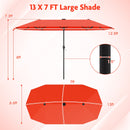 13 FT Double-Sided Patio Umbrella with Solar LED Lights
