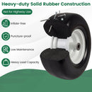 13 x 6.50-6 Flat Free Tires and Wheels 2 Pack Solid Rubber Tires-White