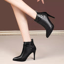 Pointed-Toe Stiletto Ankle Boots