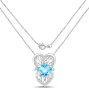 4.65 Carat Genuine Swiss Blue Topaz .925 Sterling Silver Pendant