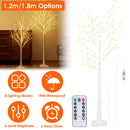 Lighted Birch Tree Artificial White Birch Twig Tree with 8 Warm White Lighting Modes for Wedding Party Christmas Holiday Festival Home Decoration