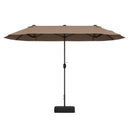 13FT Double-sided Patio Twin Table Umbrella with Crank Handle-Tan