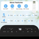 14000 BTU Inverter Portable Air Conditioner 3 in 1 Wifi Enabled AC Unit-White