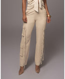 Jluxlabel Womens Better Half Linen Utility Pants - XL