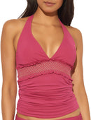 Bleu Rod Beattie Womens Halter Tie Neck Tankini Top Pink