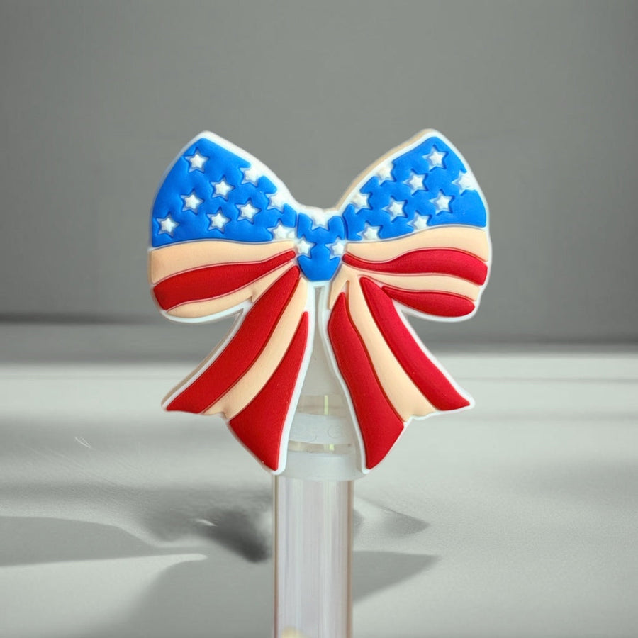 Stars & Stripes Coquette Straw Topper