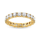 14K Yellow Gold 2.00 Cttw Shared Prong Set Round Cut Diamond Eternity Band (J-K Color, VS1-VS2 Clarity) - Ring Size 6.75
