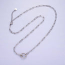 14K Gold Filled Toggle Clasps Paperclip Chain 19"  Necklace | Silver or Gold
