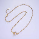 14K Gold Filled Toggle Clasps Paperclip Chain 19"  Necklace | Silver or Gold