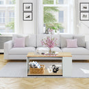Coffee Table Sofa Side Table with Storage Shelves