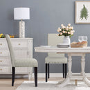 Set of 2 Fabric Upholstered Dining Chairs with Nailhead